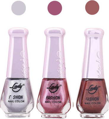 

Lady Fashion Nail Polish 091020160101 Silver,Magenta,Brown,(Pack of 3)