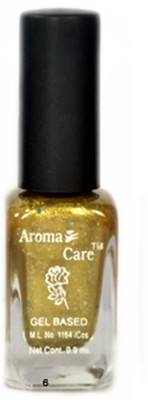 

Aroma Care Flat Brush Premium Glitter Quality Nail Polish 004 Golden(Pack of 12)