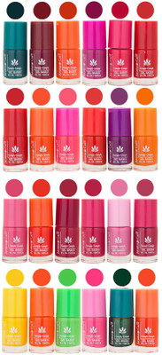 

Aroma Care Green Nail Polish Combo 1706201606 Green, Brown, Pink, Purple, Orange, Red, Peach, Mauve, Pink, Yellow, Neon Green, Light Pink(Pack of 24)