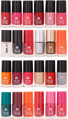 

Aroma Care MAB Multicolor 2 in 1 Color Cap Nail Polish Sets in Wholesale Rate ( Set No. 62) Green, Brown, Orange, Red, Nude, Peach, Base Coat, Black, Red, Silver, Golden, Orange(Pack of 24)