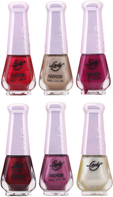 

Lady Fashion Nail Polish 2512201613 Multicolor,(Pack of 6)