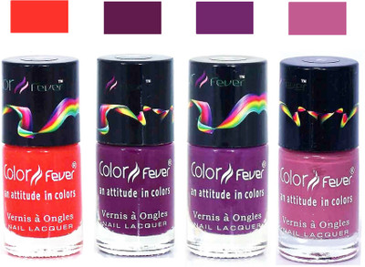 

Color Fever Mauve Matte Nail Polish Combo-1004 Orange Wine Purple Mauve(Pack of 4)