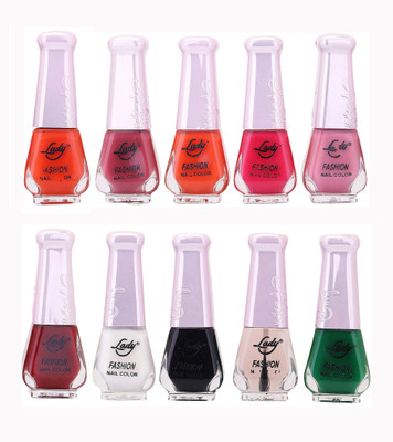 

Lady Fashion Wholesale Price Trendy Nail Polish 0303201754 Multicolor,(Pack of 10)