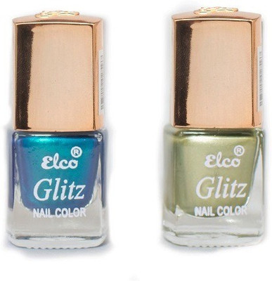 

Elco Glitz Premium Nail Enamel-Pack of 2 Electric Blue, Pearl Green