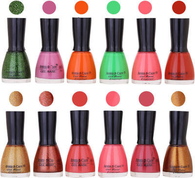 

Aroma Care Wholesale Rate Nail Polish Combo Set of 12 Pcs ( Multicolor) 03 Green, Pink, Orange, Light Green, Pink, Red, Golden Sparkle, Brown Sparkle, Light Nude, Pink, Nude, Copper(Pack of 12)