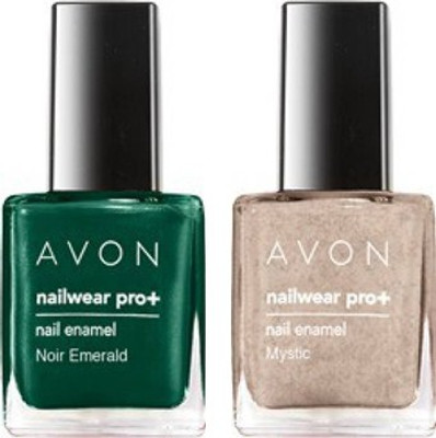 

Avon Nailwear Pro+ Nail Enamel (set of 2) Noir Emerald - Mystic(Pack of 2)