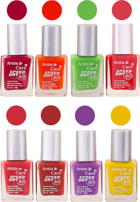 

Aroma Care Orange Matte Nail Polish Combo 01072016182 Maroon, Orange, Golden, Maroon, Green, Magenta, Light Orange, Red, Peach, Purple, Pink, Blue, Yellow, Black, Base Coat, Nude(Pack of 8)