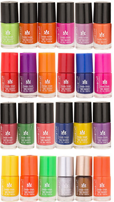 

Aroma Care MAB Multicolor 2 in 1 Color Cap Nail Polish Sets in Wholesale Rate ( Set No. 107) Red, Blue, Magenta, Yellow, Neon Green, Silver, Golden(Pack of 24)