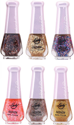 

Lady Fashion Nail Polish 2512201623 Multicolor,(Pack of 6)
