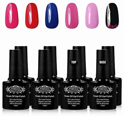 

Perfect Summer Salon Starter Kit Uv Soak Off 6Colors Es Clear Base Coat And Top Coat Professional French Mainicure Sets For Women Clear