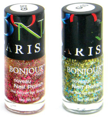 

Bonjour Paris GLITER Nail Polish Combo 203 Multicolor,(Pack of 2)