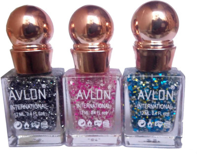 

Avlon Glitter Nail Polish A.G.N.P-B3 3 Multicolor(Pack of 3)