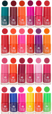 

Aroma Care Yellow Nail Polish Combo 1706201601 Green, Brown, Pink, Purple, Orange, Red, Peach, Mauve, Pink, Blue, Magenta, Yellow, Neon Green(Pack of 24)