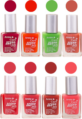 

Aroma Care Orange Matte Nail Polish Combo 01072016173 Maroon, Orange, Golden, Maroon, Green, Magenta, Light Orange, Red, Peach, Purple, Pink, Blue, Yellow, Black, Base Coat, Nude(Pack of 8)