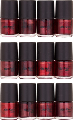 

Max Fresh Red Maroon Colour Nail Polish Combo 107 Multicolor,(Pack of 12)