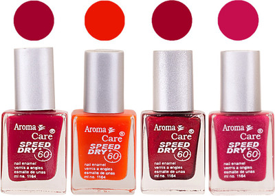 

Aroma Care Maroon Nail Polish Combo 2506201659 Maroon, Orange, Red, Pink(Pack of 4)