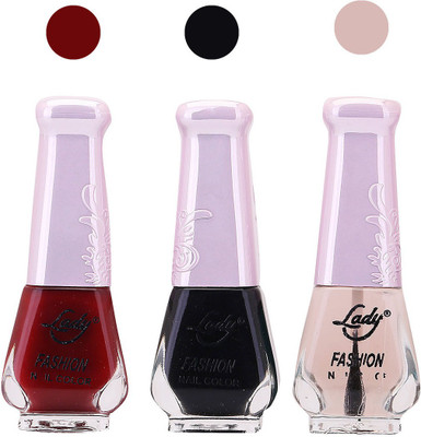 

Lady Fashion Nail Polish 2508201605 Maroon,Black,Transparent,(Pack of 3)