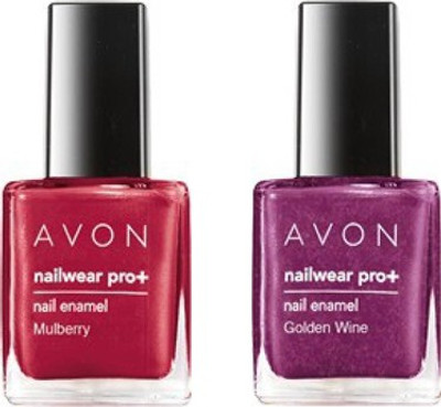 

Avon Nailwear Pro+ Nail Enamel (set of 2) Mulberry - Golden Wine(Pack of 2)
