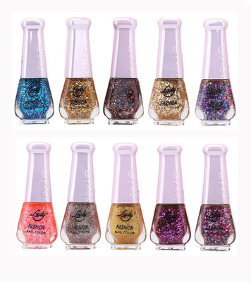 

Lady Fashion Wholesale Price Trendy Nail Polish 0303201721 Multicolor,(Pack of 10)