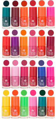 

Aroma Care Green Nail Polish Combo 1706201616 Green, Brown, Orange, Red, Peach, Mauve, Pink, Blue, Magenta, Yellow, Neon Green, Light Pink(Pack of 24)