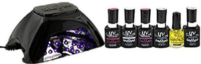 

UV-NAILS Uv Nails Best Salon Quality Uv Starter Kit With Led Lamp Colors French Manicure Kit SK-French Dark