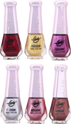 

Lady Fashion Nail Polish 2512201604 Multicolor,(Pack of 6)