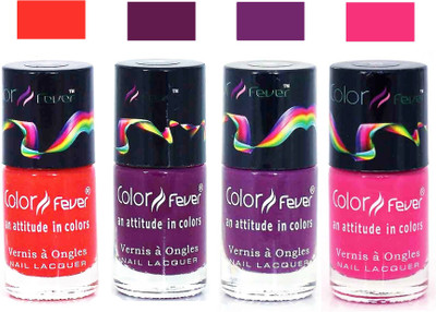

Color Fever Pink Matte Nail Polish Combo-1012 Orange Wine Purple Pink(Pack of 4)