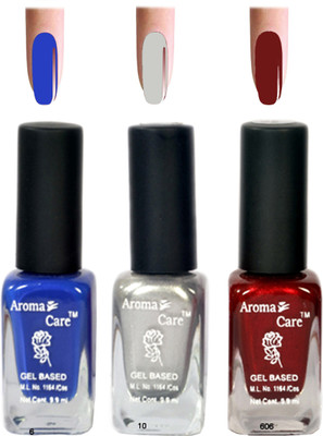 

Aroma Care Silver+Maroon Nail Polish Combo 6-10-606 Multicolor,(Pack of 12)