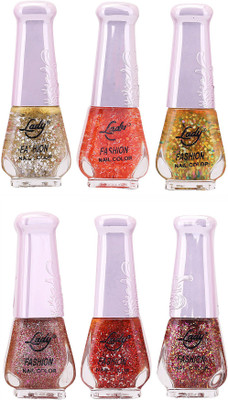 

Lady Fashion Nail Polish 2512201639 Multicolor,(Pack of 6)