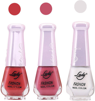 

Lady Fashion Nail Polish 2809201612 Red,Pink,White,(Pack of 3)