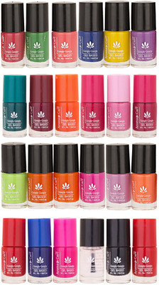 

Aroma Care MAB Multicolor 2 in 1 Color Cap Nail Polish Sets in Wholesale Rate ( Set No. 37) Green, Brown, Orange, Pink, Peach, Pink, Yellow, Blue, Magenta, Base Coat, Black, Red(Pack of 24)