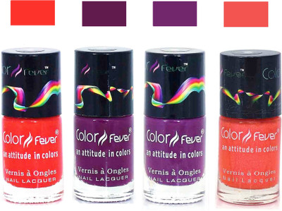 

Color Fever Orange Matte Nail Polish Combo-1015 Orange Wine Purple Orange(Pack of 4)