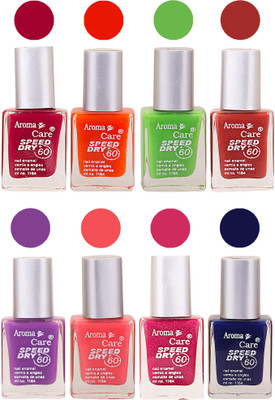 

Aroma Care Orange Matte Nail Polish Combo 01072016190 Maroon, Orange, Golden, Maroon, Green, Magenta, Light Orange, Red, Peach, Purple, Pink, Blue, Yellow, Black, Base Coat, Nude(Pack of 8)