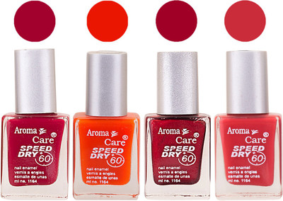 

Aroma Care Maroon Nail Polish Combo 2506201662 Maroon, Orange, Red(Pack of 4)