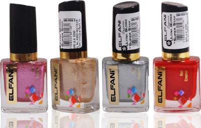 

Elfani B4 Nail Color Combo Red, Silver, Gold, Pink(Pack of 4)