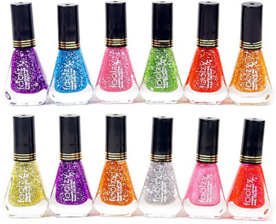 

Foolzy Pack Of 12 Nail Polish Paint L2 Multicolour