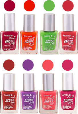 

Aroma Care Orange Matte Nail Polish Combo 01072016185 Maroon, Orange, Golden, Maroon, Green, Magenta, Light Orange, Red, Peach, Purple, Pink, Blue, Yellow, Black, Base Coat, Nude(Pack of 8)