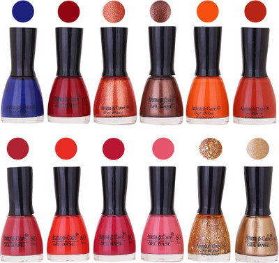 

Aroma Care Wholesale Rate Nail Polish Combo Set of 12 Pcs ( Multicolor) 14 Blue, Deep Maroon, Sparkle Orange, Coffee, Orange, Light Red, Coffee, Redish Orange, Maganta, Peach, Golden Jerry, Golden Glaiter(Pack of 12)