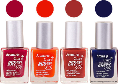 

Aroma Care Maroon Nail Polish Combo 25062016112 Maroon, Orange, Red, Blue(Pack of 4)