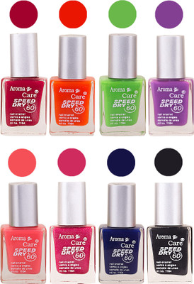 

Aroma Care Orange Matte Nail Polish Combo 01072016195 Maroon, Orange, Golden, Maroon, Green, Magenta, Light Orange, Red, Peach, Purple, Pink, Blue, Yellow, Black, Base Coat, Nude(Pack of 8)