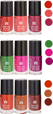 

Aroma Care Pack Of 9 Gel Based Nail Paint (13) Neon Orange, Neon Pink, Nude Magenta, Green, Pink, Neon Magenta, Orange, Nude, Brown(Pack of 9)