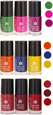 Aroma Care Gel Based Nail Paint Set Of 9 Pcs Multicolor Set 104(Pack of 9)