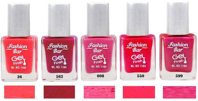

Fashion Bar Muticolor Nail Polish Combo Pack Of 5 Maroon