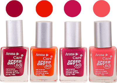 

Aroma Care Maroon Nail Polish Combo 2506201676 Maroon, Orange, Pink(Pack of 4)