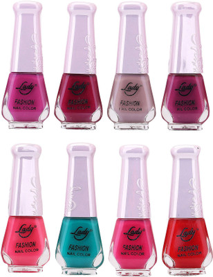 

Lady Fashion Trendy Nail Polish 21157 Multicolor,(Pack of 8)