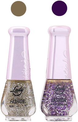 

Lady Fashion Glitter Nail Polish 2909201634 Aquamarine,Purple,(Pack of 2)