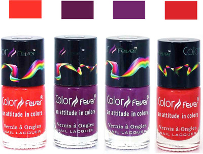 

Color Fever Red Matte Nail Polish Combo-1034 Orange Wine Purple Red(Pack of 4)