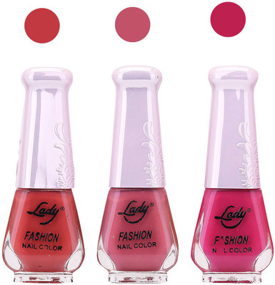 

Lady Fashion Nail Polish 2809201617 Red,Pink,Purple,(Pack of 3)
