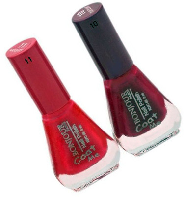 

Bonjour Paris Color Cap Nail polish 52 Pink, Coffee(Pack of 2)