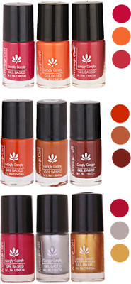 

Aroma Care Gel Based Nail Paint Set Of 9 Pcs Multicolor Set 73(Pack of 9)